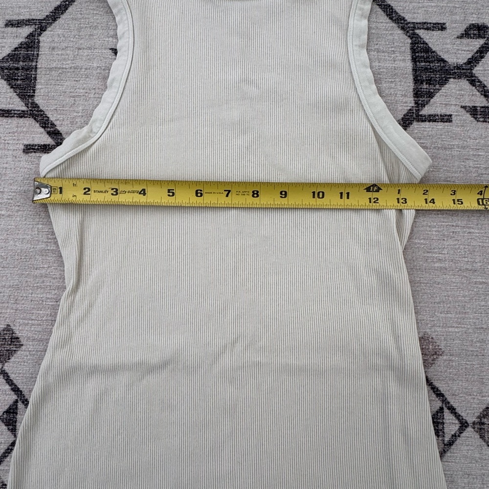 SKIMS Cotton Rib Sleeveless Tank Midi Dress in Cream/Off White Size Large - Picture 3 of 5